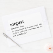 August Definition Geburtstag Rechteckiger Aufkleber (Umschlag)