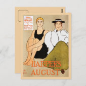 August des Magazins Vintage Jugendstil Harper Postkarte (Vorne/Hinten)