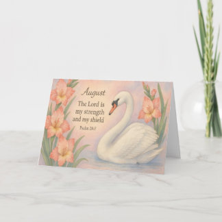 August Flamingo Bibelvers Christlicher Geburtstag  Feiertagskarte