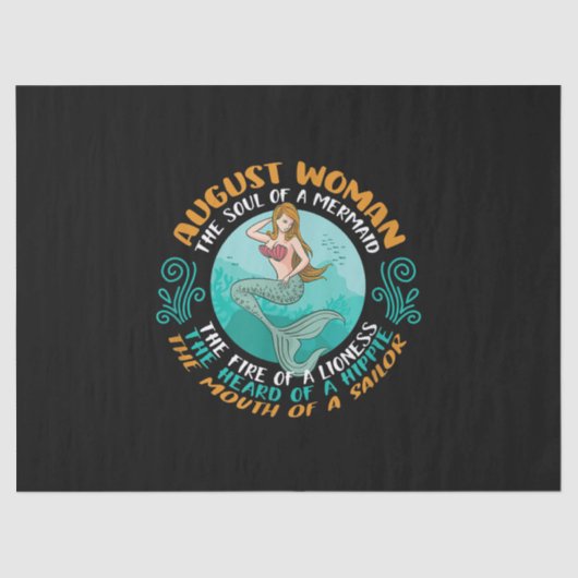 August Frau Soul Mermaid Leo Zodiac Geburtstag Seidenpapier (Vorderseite)