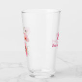 August Geburt Blume Rosa Mohnblumen Glas (Links)