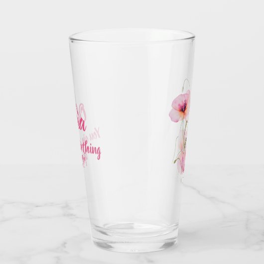 August Geburt Blume Rosa Mohnblumen Glas (Rechts)