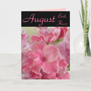 August-Geburts-Blume - Gladiola Anmerkungs-Karte Karte