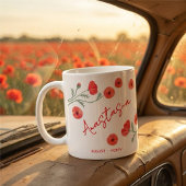 August-Geburtsblume mit individuellem Namen Mohn Kaffeetasse