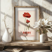 August-Geburtsblume Mohn Geburtstag Poster