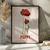August-Geburtsblume Mohn Geburtstag Poster