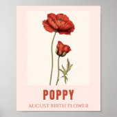 August-Geburtsblume Mohn Geburtstag Poster (Vorne)