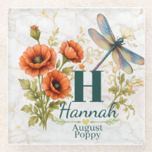 August-Geburtsblume Mohn & Libelle