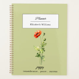 August-Geburtsblume Mohn Symbol für Frieden Erfolg Planer
