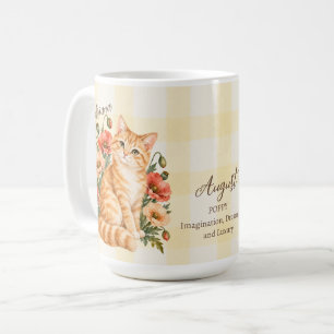 August-Geburtsblume Nelke Katze Brautjungfer Gesch Kaffeetasse