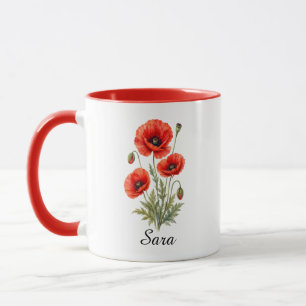 August-Geburtsblumen-Mohn-Tasse Tasse