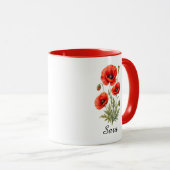 August-Geburtsblumen-Mohn-Tasse Tasse (VorderseiteRechts)