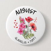 AUGUST Geburtsmonat Blume Button (Vorderseite)