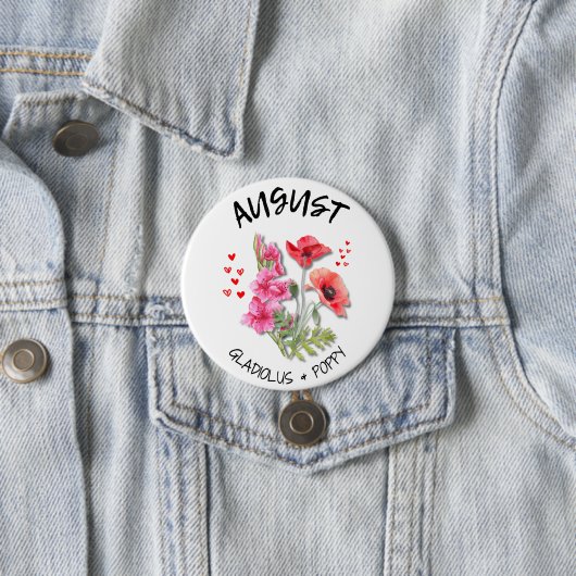 AUGUST Geburtsmonat Blume Button (Beispiel)