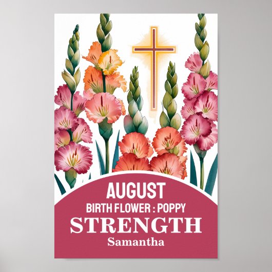 August Geburtsmonat Blume Christliches Kinderzimme Poster (Vorne)