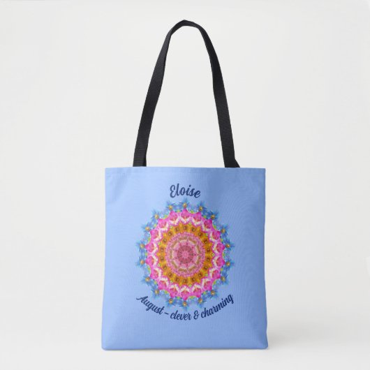 August Geburtsmonat Blume Personalisierte Beförder Tasche (Vorderseite)