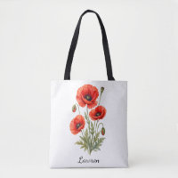 August-Geburtsmonats-Blumen-Mohn-Tragetasche, Pers