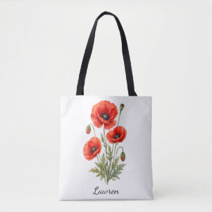 August-Geburtsmonats-Blumen-Mohn-Tragetasche, Pers Tasche