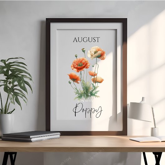 August-Geburtsmonats-Mohn-Blumen Poster