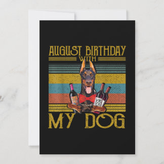 August Geburtstag mit meinem Doberman Pinscher Dog Einladung