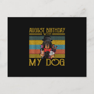 August Geburtstag mit meinem Gordon Setter Hund 20 Einladungspostkarte