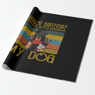 August Geburtstag mit meinem Gordon Setter Hund 20 Geschenkpapier