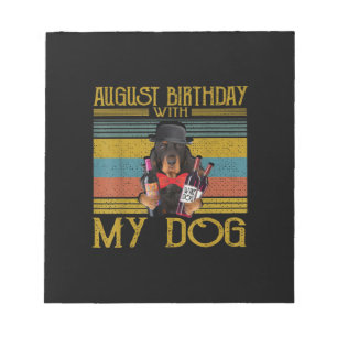 August Geburtstag mit meinem Gordon Setter Hund 20 Notizblock