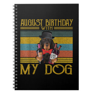 August Geburtstag mit meinem Gordon Setter Hund 20 Notizblock