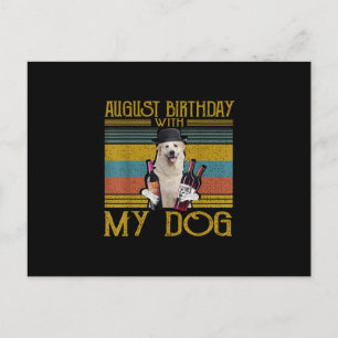 August-Geburtstag mit meinem Great Pyrenees-Hund 2 Postkarte