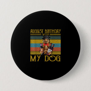 August Geburtstag mit meinem irischen Setter Hund  Button