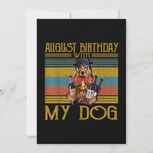 August Geburtstag mit meinem irischen Setter Hund Feiertagskarte
