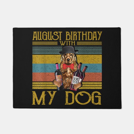 August Geburtstag mit meinem irischen Setter Hund Fußmatte (Vorderseite)