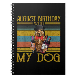 August Geburtstag mit meinem irischen Setter Hund  Notizblock