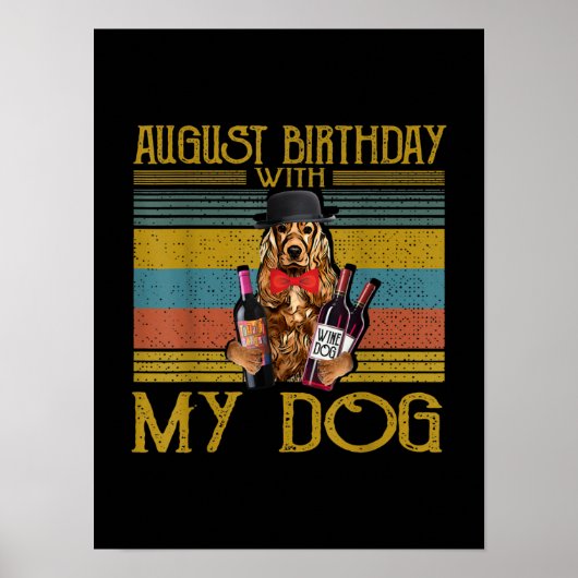 August Geburtstag mit meinem irischen Setter Hund Poster (Vorne)