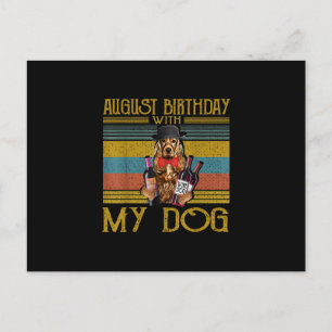 August Geburtstag mit meinem irischen Setter Hund  Postkarte