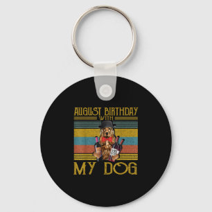 August Geburtstag mit meinem irischen Setter Hund Schlüsselanhänger
