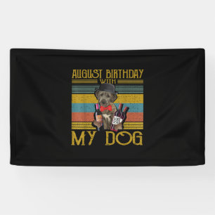 August Geburtstag mit meinem irischen Wolfhound Hu Banner