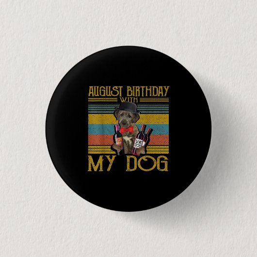 August Geburtstag mit meinem irischen Wolfhound Hu Button (Vorderseite)