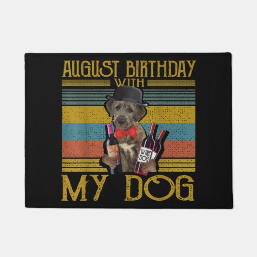 August Geburtstag mit meinem irischen Wolfhound Hu Fußmatte (Vorderseite)