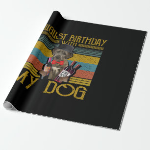 August Geburtstag mit meinem irischen Wolfhound Hu Geschenkpapier
