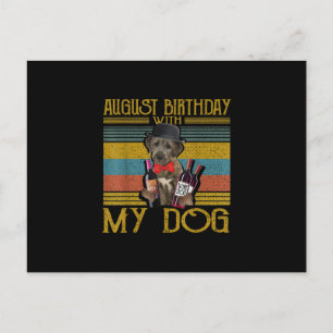 August Geburtstag mit meinem irischen Wolfhound Hu Postkarte