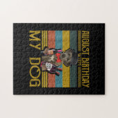 August Geburtstag mit meinem irischen Wolfhound Hu Puzzle (Horizontal)