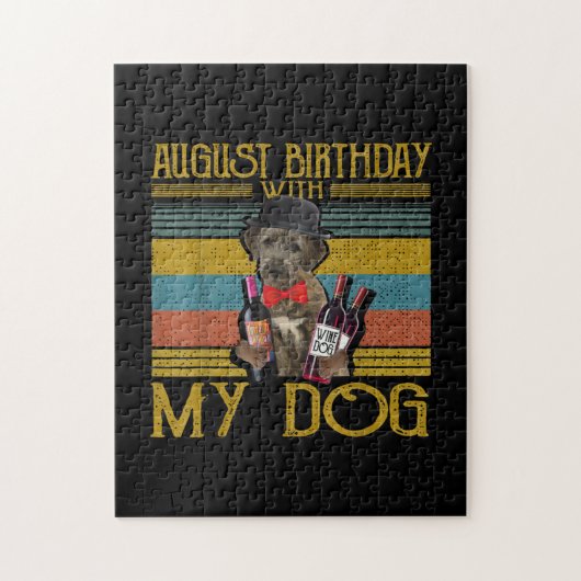 August Geburtstag mit meinem irischen Wolfhound Hu Puzzle (Vertikal)