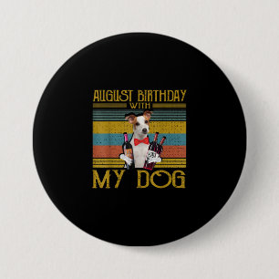 August Geburtstag mit meinem Jack Russell Dog 2020 Button