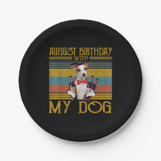 August Geburtstag mit meinem Jack Russell Dog 2020 Pappteller