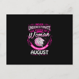 August Geburtstagsgeschenk Frau Löwe Sternzeichen Einladungspostkarte