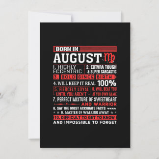August Geburtstagsgeschenke - Geboren im August Ju Einladung