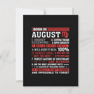 August Geburtstagsgeschenke - Geboren im August Ju Einladung