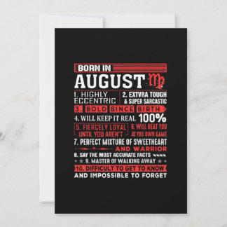 August Geburtstagsgeschenke - Geboren im August Ju Einladung