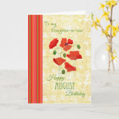 August Geburtstagskarte für Schwiegertochter, Popp Karte (Gelbe Blume)